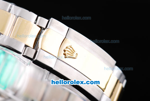Rolex Air-King Oyster Perpetual Automatic Two Tone with Gold Bezel and Grey Dial - Click Image to Close